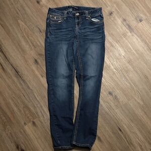 Classic Blue Women's Zoo PremiumJeans W/Rhinestone Buttons Front & Back - Size 9